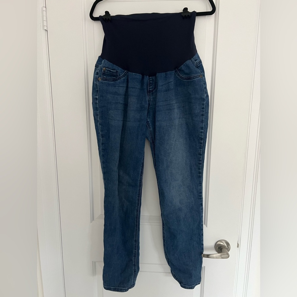 INDIGO BLUE XL Maternity Jeans with Elastic Belly Support
